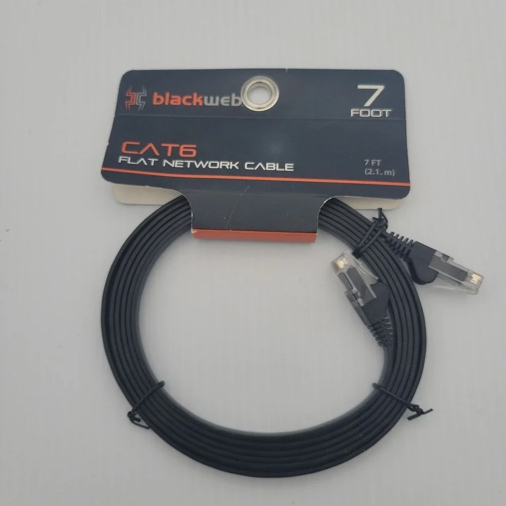 Blackweb CAT6 Flat‎ Network Cable - 7 Foot - New